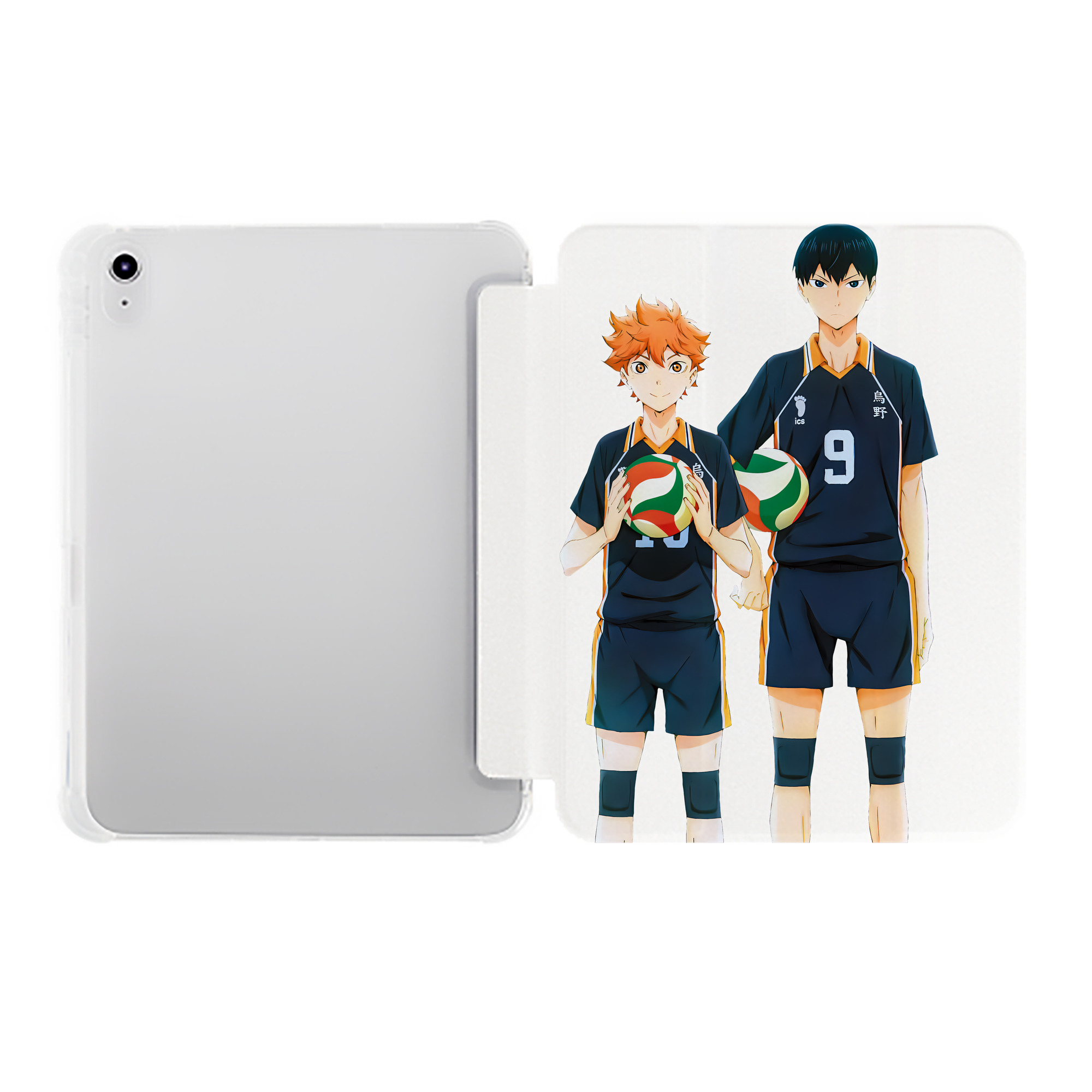 （画像用） ハイキュー!! Haikyu!! IPad ケース ペン収納付き 三つ折りスタンド PUレザー×シリコン 対応機種9.5/10.5/10.9インチ